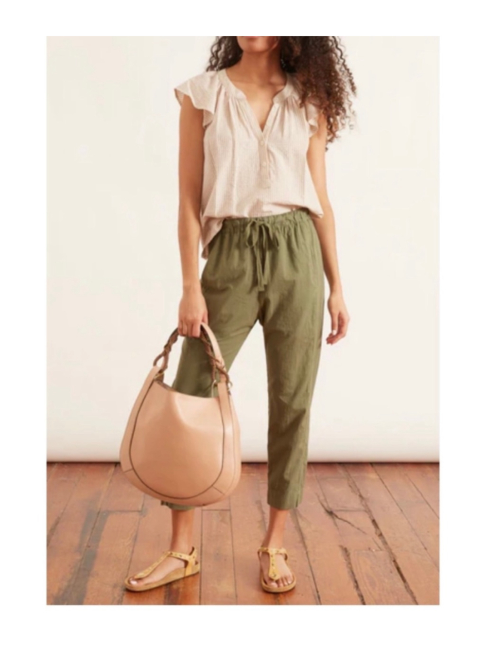 Xirena NEW Draper Pants Womens M Green Twill Relaxed Tapered Travel Casual USA
